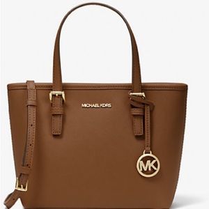 Michael Kors Jet Set Travel Extra-Small Saffiano Leather Top-Zip Bag